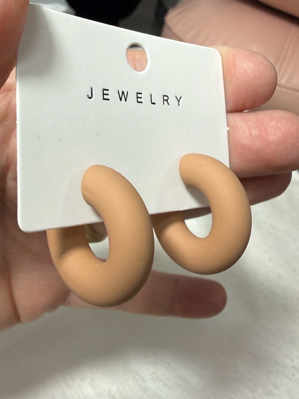 Matte Nude Hoop Earrings - Women's Fashion Jewelry